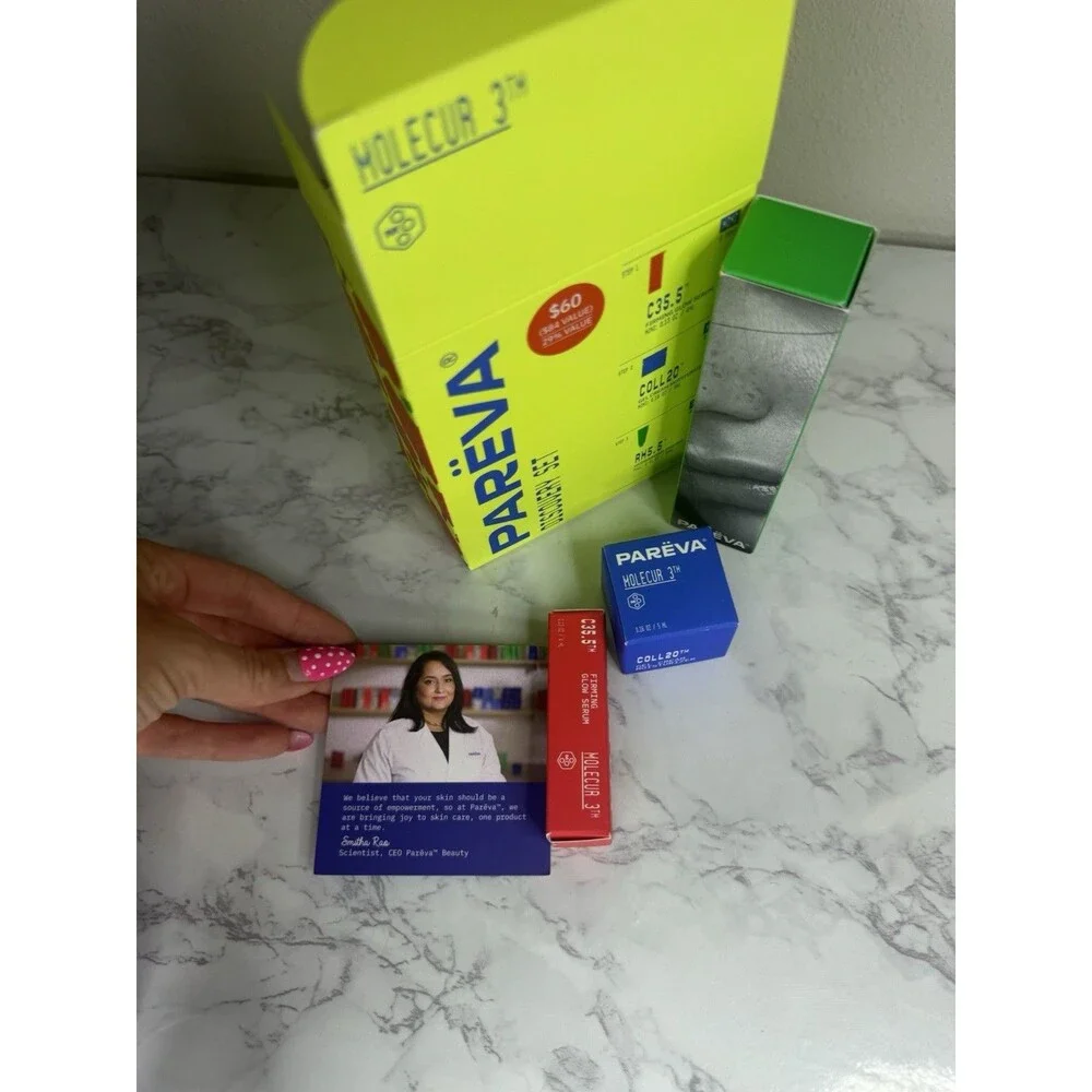 Parëva Molecur 3 Mini Skin Care Set: C35.5 Serum, COLL20 Gel Cream, RH5.5